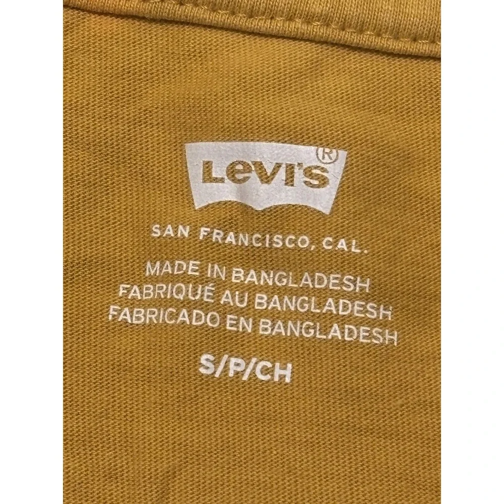 Levi's Mens Graphic Tee T-shirt S Yellow Altered State Of Mind Cotton 22491-1230